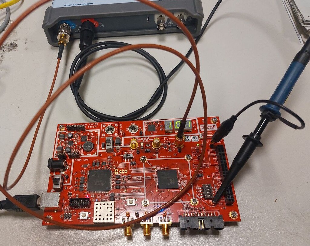 AES CPA attack with CW305 and Picoscope - ChipWhisperer Hardware 