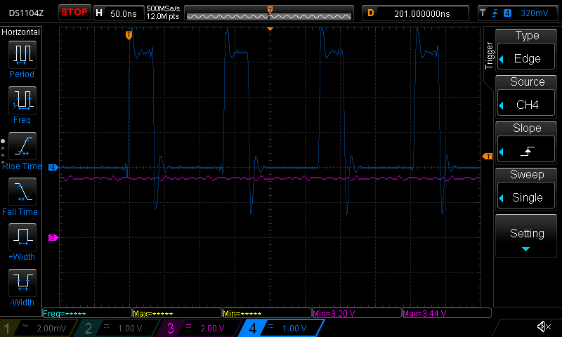 Repeating 35 ns enable glitches